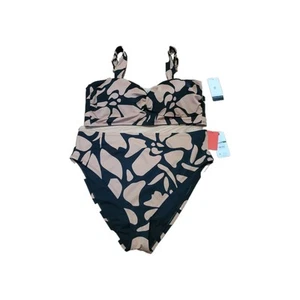 Sofia Vergara Womens XL 16-18 FLORAL High Waisted Bikini Cheeky Top & Bottom NWT - Picture 1 of 14