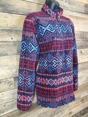 Sudadera con Capucha Laura Scott Polar Rojo Rosa Azul Púrpura XL Pecho 46" Largo 26" Foto 1 de 4