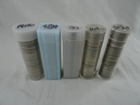 (5) Jefferson Nickel Proof Rolls 1950s-Current 200 Coins w/ Tubes PR Cover