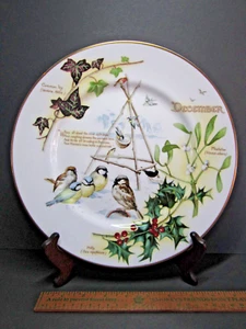 Diary Edwardian Lady PLATE December Caverswall Fine Bone Edith Holden Ball 1977 - Picture 1 of 8