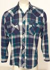 Vintage Youngbloods Western Mens Pearl - Snap Long Sleeve Plaid Shirt Size L