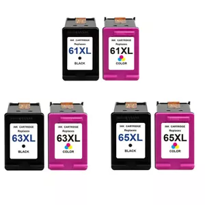 New Chip Ink Cartridge Black / Color  #61XL #63 XL #65 XL- --For HP Printers ； - Picture 1 of 13