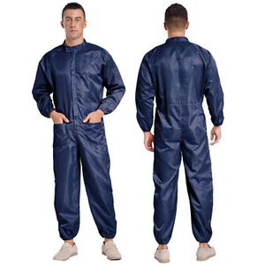 US Men Work Overalls Protective Coveralls Paint Suit with Elastic Wrist Jumpsuit - Picture 1 of 68