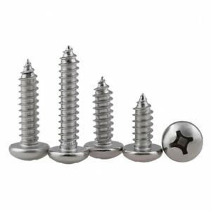 20/50Pcs M2-M3.5 316 Stainless Steel Round Head Cross Self-tapping Wood Screws