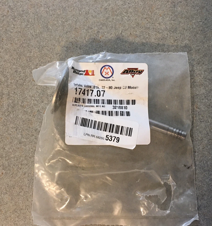 Válvula de admisión OMIX-ADA 17417.07 .015 para Jeep CJ 72-80 Foto 1 de 3