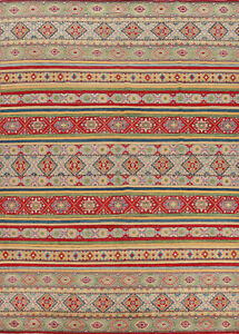 Vibrant Kazak Pakistani Rug Handmade Tradition Geometric Patterns Wool 10x13 ft