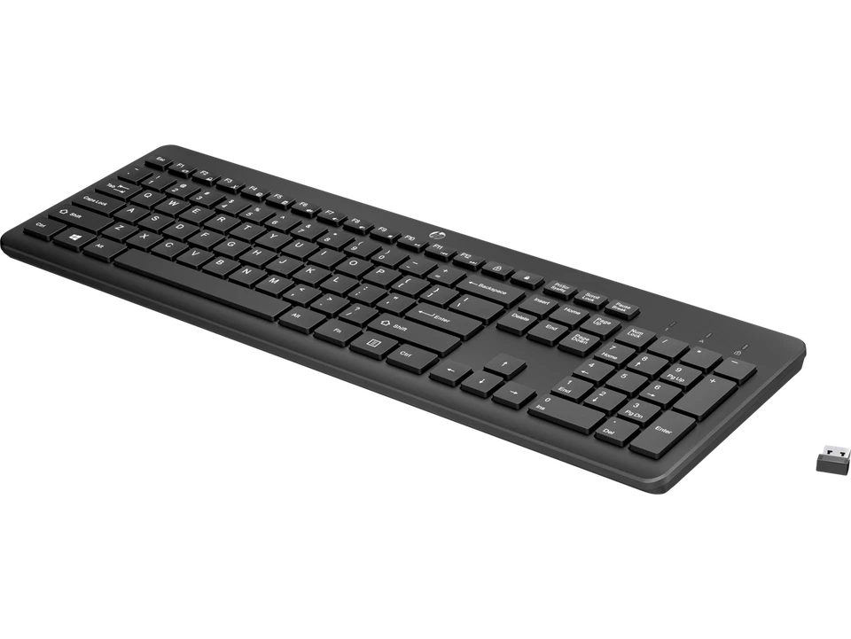 HP 230 Wireless Keyboard Windows 11 10 Chrome OS QWERTY Dongle Black 3L1E7AA#ABA - Image 1 of 4