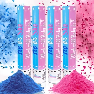 Gender Reveal Confetti Powder Cannon,Set of 4 (2 Blue +2 Pink) – Gender Reveal C - Picture 1 of 6