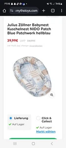 Babynest Julius Zöllner Babynest Kuschelnest NIDO Patch Blue Patchwork hellblau - Bild 1 von 3