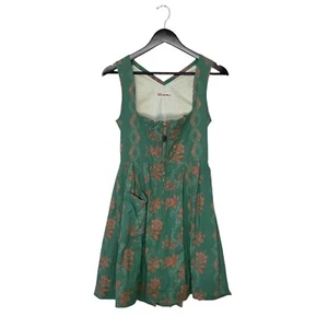 Vintage 1960S Johanna Rappel Dirndl Floral Print Folk Prairie Corset Dress 42 - Picture 1 of 9