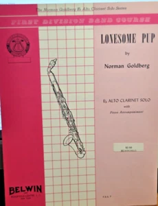 Eb ALTO CLARINET Solo Piece with Piano Sheet Music Belwin Vintage - Picture 1 of 1
