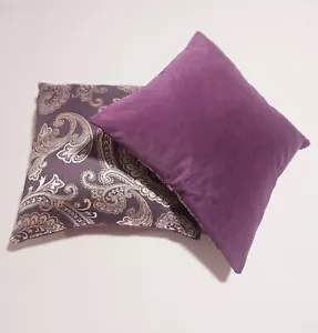 Hand crafted cushion with wool blend, velvet fabric, invisible Zip & overlocked - Picture 1 of 6