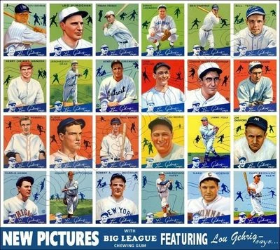 1934 Goudey Gehrig Tarjetas de Béisbol Tienda Contador Publicidad Standup Letrero Reimpresión Foto 1 de 4