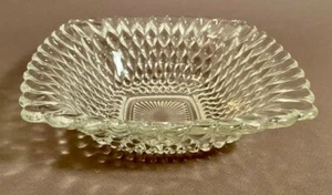 Vintage Clear 1950’s Indiana Glass Square Diamond Point Candy / Nut Dish Bowl - Picture 1 of 6