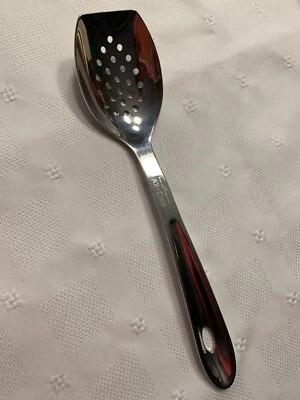 Cuchara ranurada para servir de acero inoxidable T233 totalmente revestida 9,5 pulgadas - apta para lavavajillas Foto 1 de 4