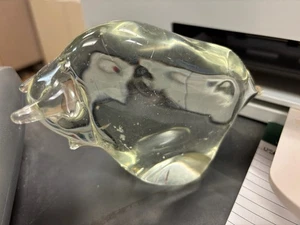 Klarglas Bison Büffel Briefbeschwerer Buchstütze Made in USA Handarbeit - Bild 1 von 1