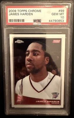 2009 Topps Chrome #99 James Harden Rookie RC /999 PSA 10 GEM MINT Rare - Image 1 of 4