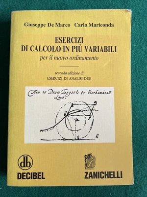 DE MARCO MARICONDA ESERCIZI ANALISI DUE MATEMATICA DECIBEL ZANICHELLI - Immagine 1 di 4