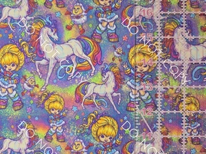 Custom Cotton Woven Fabric 80s Cartoon Rainbow Brite By The 1/4 Yard 9x56 Purple - Picture 1 of 2