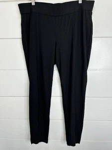 Eileen Fisher Hose Damen Large Schwarz Stretch Pull On Tapered Leg Lounge Arbeit - Bild 1 von 5