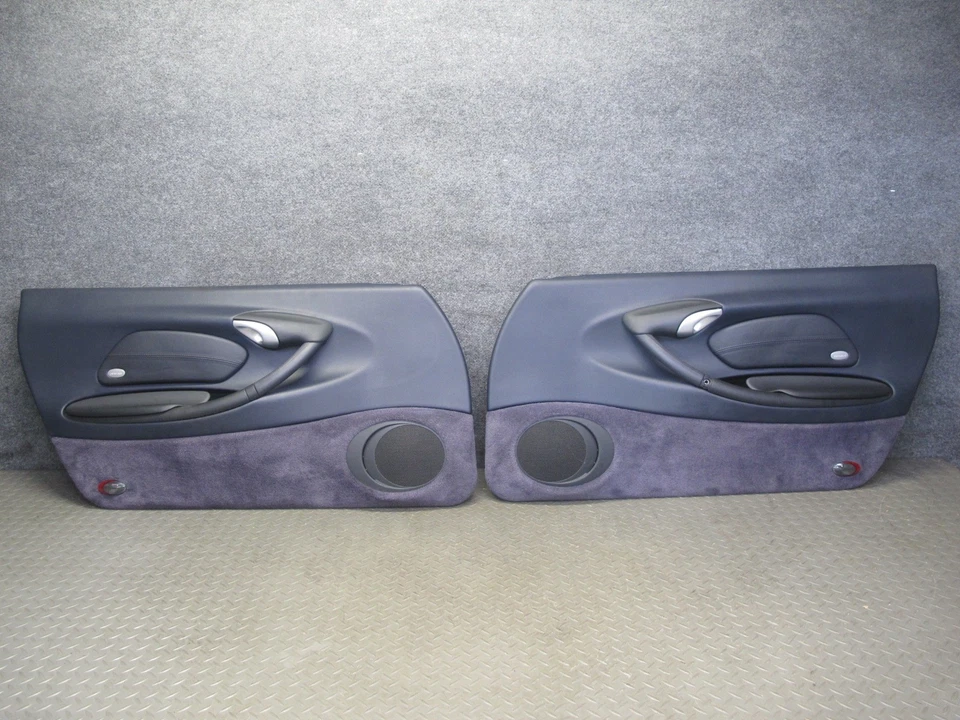 2003-2004 PPORSCHE BOXSTER 986 ЛЕВАЯ И ПРАВАЯ СТОРОНА ВНУТРЕННЯЯ ДВЕРНАЯ ПАНЕЛЬ СИНИЙ КОМПЛЕКТ - Изображение 1 из 4