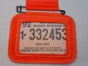 Vintage New York Resident Hunting Tag For The 1992-1993 Season - Picture 1 of 6
