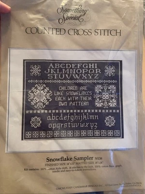"Kit de punto de cruz contado Something Special Snowflake Sampler 50138 14"" x 11"" nuevo en paquete" Foto 1 de 4