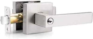 Probrico Satin Nickel gleichschließend Türhebel, quadratischer Eingang Schlossset Haustür Büro - Bild 1 von 11