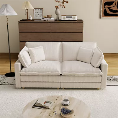 Modern 2 Seater Oversized Loveseat Sofa Modular Comfy Deep Seat Couch w/Pillow - Image 1 of 4