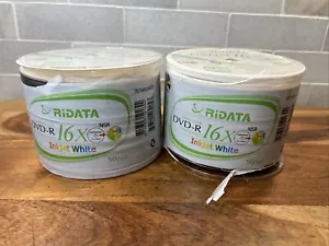 100 RITEK RIDATA Blank 16X DVD-R White Inkjet Printable 4.7GB Media Disc (2x50) - Picture 1 of 6
