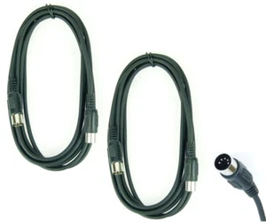 2 x 3 m MIDI DIN Video Kabel 5 pol pin polig schwarz Midikabel Paccs ADAM HALL - Bild 1 von 5
