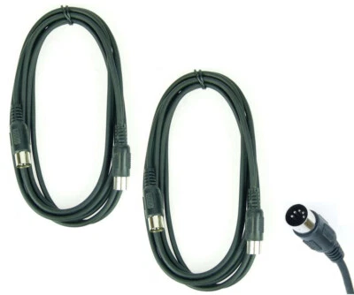 2 x 3 m MIDI DIN Video Kabel 5 pol pin polig schwarz Midikabel Paccs ADAM HALL