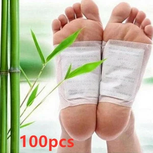 100 Kinoki Detox Foot Patches Pads Body Toxins Feet Slimming Cleansing Herbal UK
