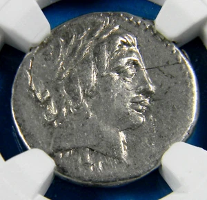 Roman Coin (ca 86BC) Anonymous Jupiter in quadriga NGC VF - Picture 1 of 5