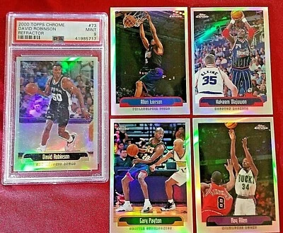 1999-00 Topps Chrome O'Neal & Refractor PSA 9 Robinson Olajuwon Rahim - Image 1 of 2