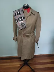 Burberrys Trench Coat Sz 10–12 Nova Check + Burberrys Cashmere Scarf - Picture 1 of 24