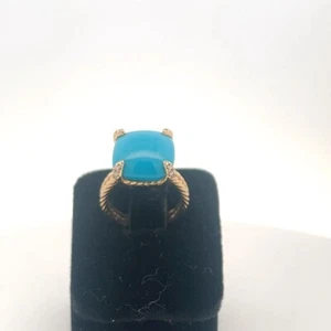 Tiffany & Co. Turquoise & Diamond Chatelaine Cocktail Ring 18K Yellow Gold - Picture 1 of 3