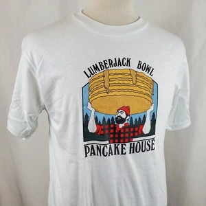 T-shirt Lumberjack Bowl Pancake House grande punto singolo fondo di magazzino, vintage anni 80 - Foto 1 di 6