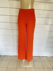NUOVO ZARA PANTALONE DONNA VITA ALTA ARANCIONE SUITE PANTALONI VITA 28" TAGLIA M Y357B - Foto 1 di 14