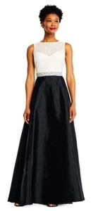 Adrianna Papell Black Two Toned Sequin Beaded Embellished Gown Size 18W $458 - Picture 1 of 3