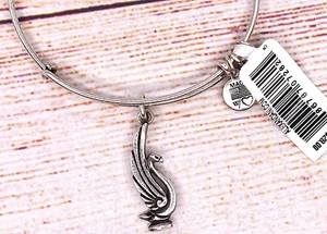 NEW NWT Alex and Ani Swan Charm Silver Bracelet - Picture 1 of 2