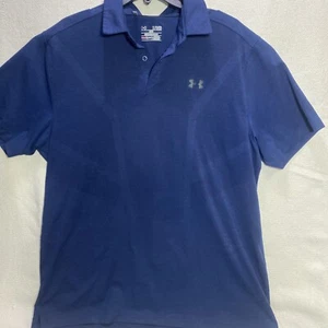 Under Armour Heat Gear Loose Short Sleeve Polo Shirt Mens XL Blue Golf - Picture 1 of 9