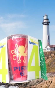 Vasos Pier 6 Boston Warehouse Fish House Grill on the Harbor Nuevo en Paquete - Raro - Imagen 1 de 8