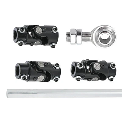 Caixa de direção preta junta em U 36" eixo de direção de aço + rolamento de suporte 3/4" GM  - Imagem 1 de 4