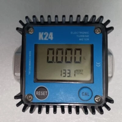 1X Digital Display Flow meter Gear Meter Diesel Oil K24 Aluminum Plasitc 6par - Image 1 of 4