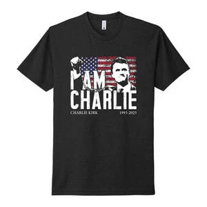 I am Charlie Kirk USA Flag Shirt - Picture 1 of 6