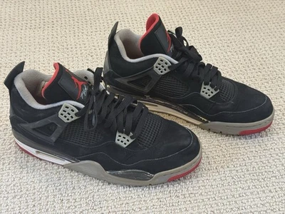 Size 10 - Jordan 4 Retro Black and Red BRED 2012 Release, Good condition - Image 1 of 4