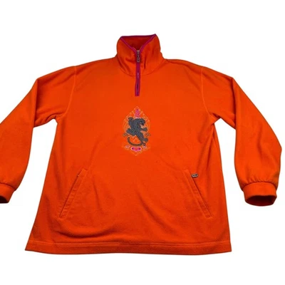 Pullover Bogner para hombre bordado polar 1/4 cremallera naranja • EE. UU. • Grande Foto 1 de 4