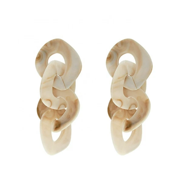 Pendientes remolino mármol acrílico gota eslabones de cadena grandes de gran tamaño boho de moda únicos Foto 1 de 3