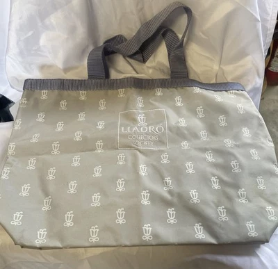 Bolso de Mano Lladro Collectors Society Gris Blanco Nylon Correas Asa Foto 1 de 4